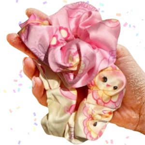 Duo Scrunchies in Raso Rosy Maple